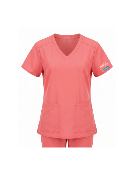 Women's Med Coutiure Scrub Top - Coral
