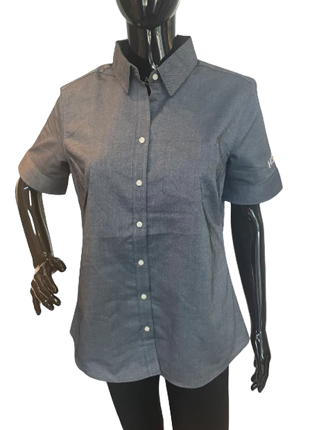 Dress Shirt Grey Short Sleeve Women's