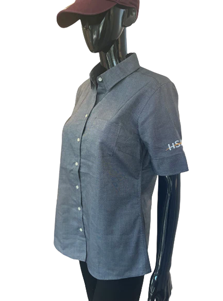 Dress Shirt Grey Short Sleeve Women's