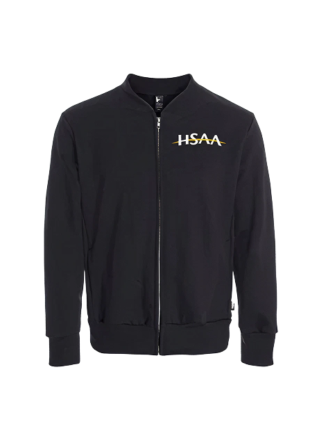 Full Zip Crew Neck - Black *Sizes XS-4XL*