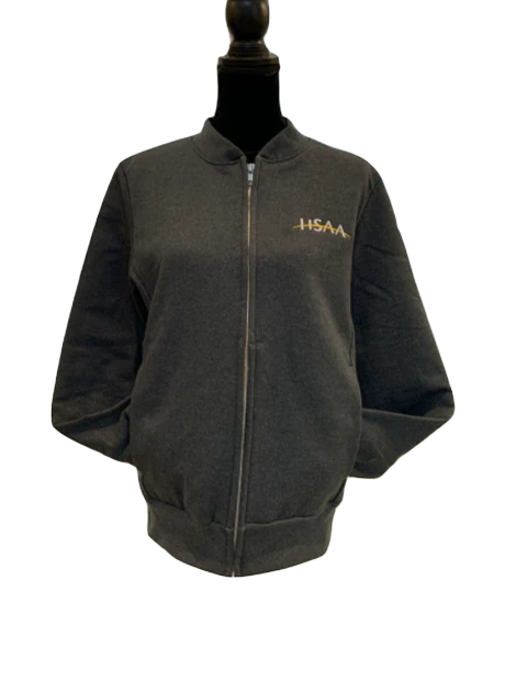 Full Zip Crew Neck - Grey *Sizes XS-4XL*