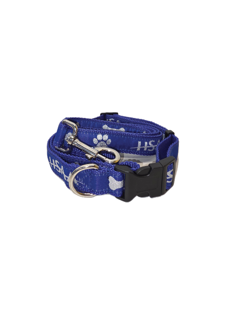 Coarse Weave Pet Collar and Leash - Reflective Imprint