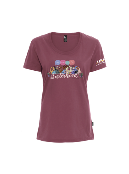 Sisterhood Crewneck Tshirt - Burgundy